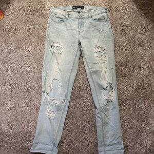 Express Girlfriend Distressed Light Blue Women Jeans